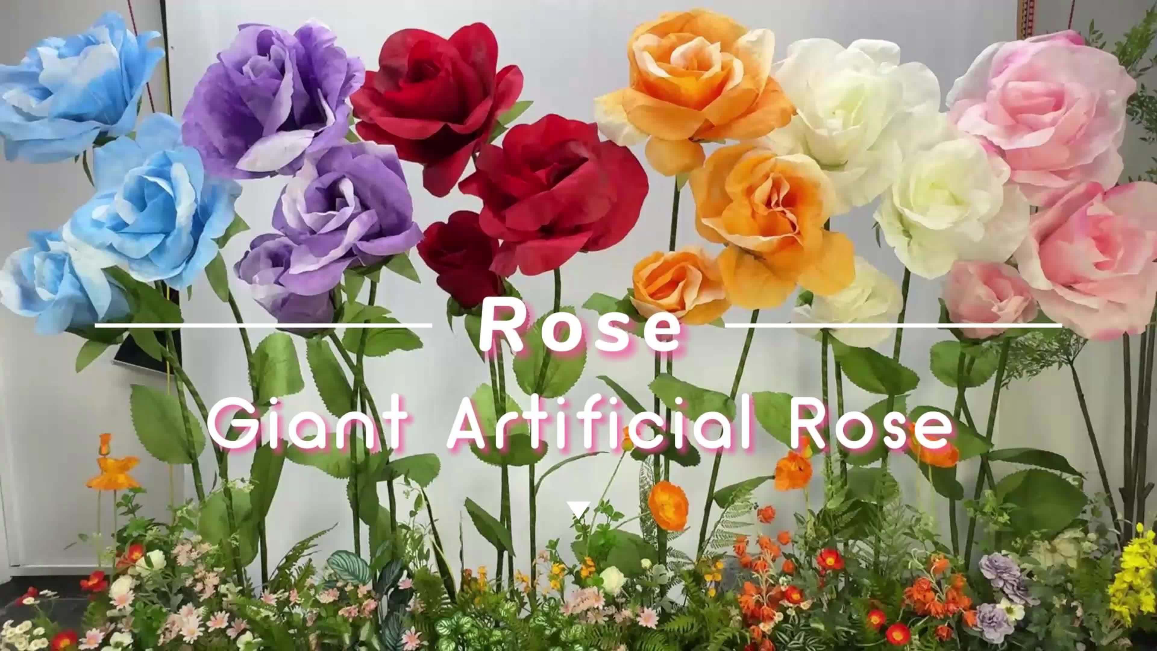 Pure Love Romantic Valentine's Day - 6.3ft Giant Artificial White Roses Flowers with Stand - Set Of 3 Realistic Large Fake Rose Decor for Wedding Arch Backdrop, Garden, Courtyard, Home, Living Room, Party, Graduation & Shop Window Display