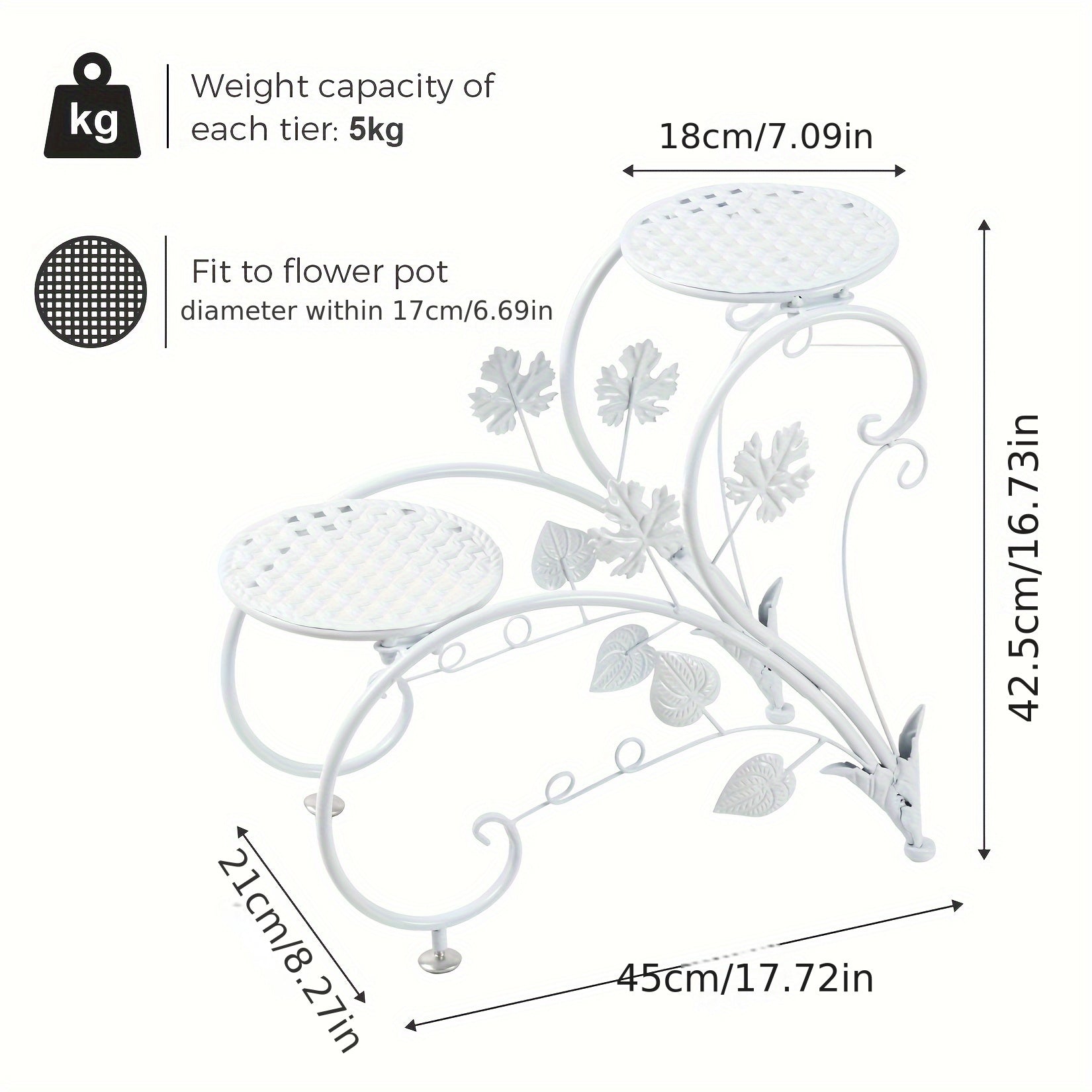 With 4 Shelves: Elegant Art Display Metal   Rack, Sturdy And Rust Resistant  Pot Stand For Patio, Planters Flowers Living Room,