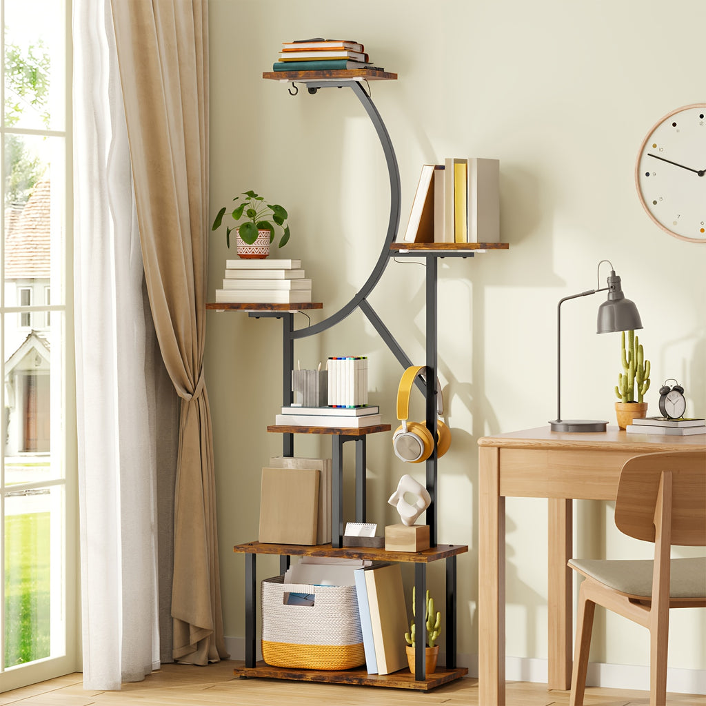 TOMNK Garden   Stand With Grow Light -  Tiered Indoor Plant Shelf,