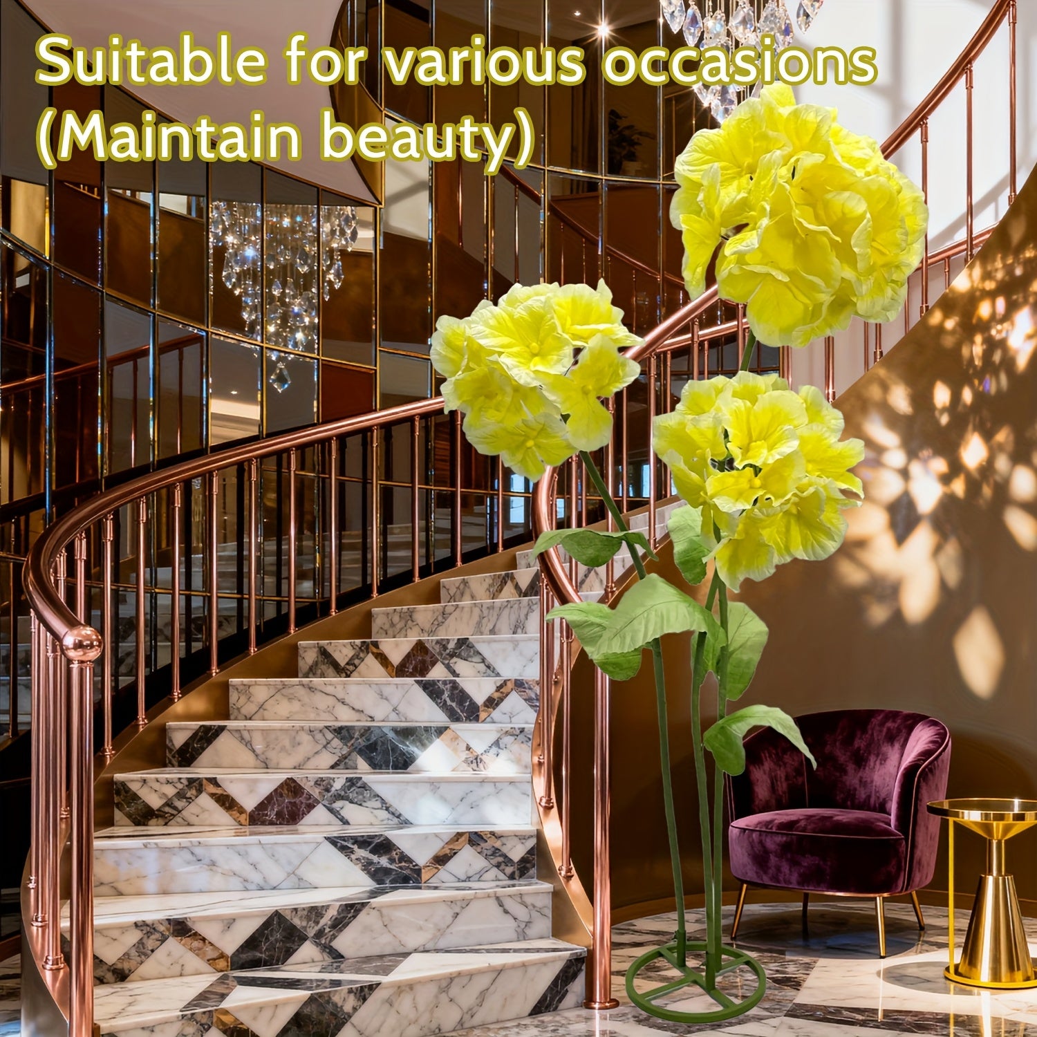 Romantic Valentine'S Day 6.2FT Giant Artificial Hydrangeas Garden Decor - Adjustable Large Faux Flowers With Stand Base For Outdoor Yard, Event Backdrop, Wedding, Home, Hotel, Office, Prop, Art Gallery & Shop Window Decor In Realistic Colors