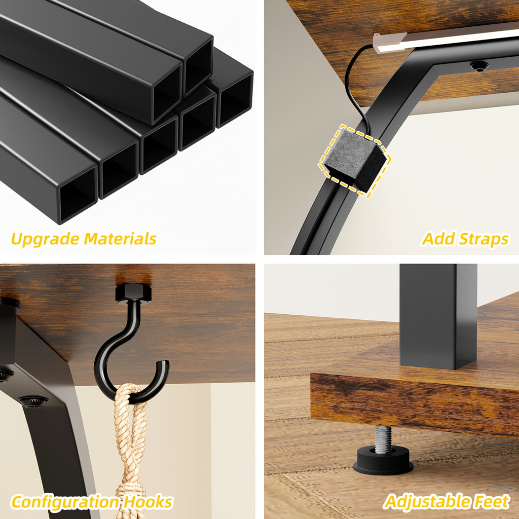 TOMNK Garden   Stand With Grow Light -  Tiered Indoor Plant Shelf,