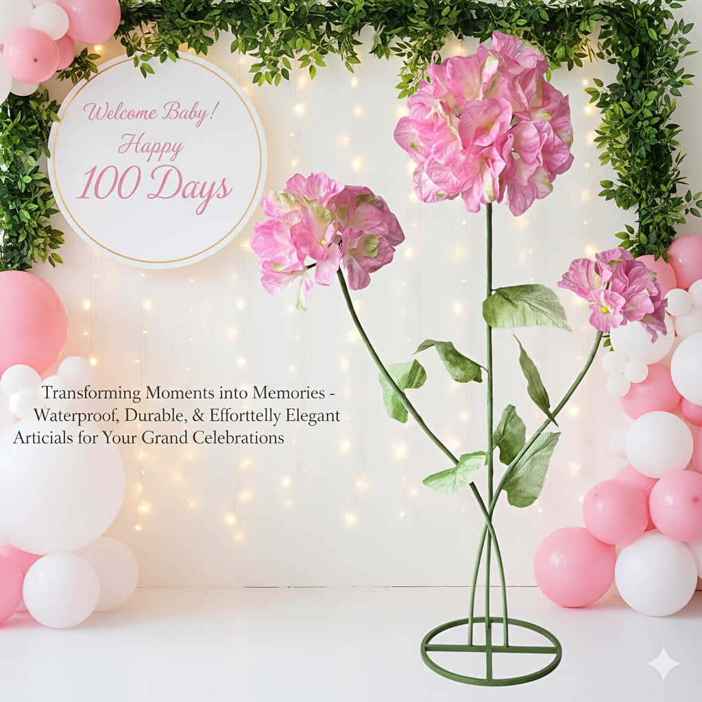 Romantic Valentine'S Day 6.2FT Giant Artificial Hydrangeas Garden Decor - Adjustable Large Faux Flowers With Stand Base For Outdoor Yard, Event Backdrop, Wedding, Home, Hotel, Office, Prop, Art Gallery & Shop Window Decor In Realistic Colors