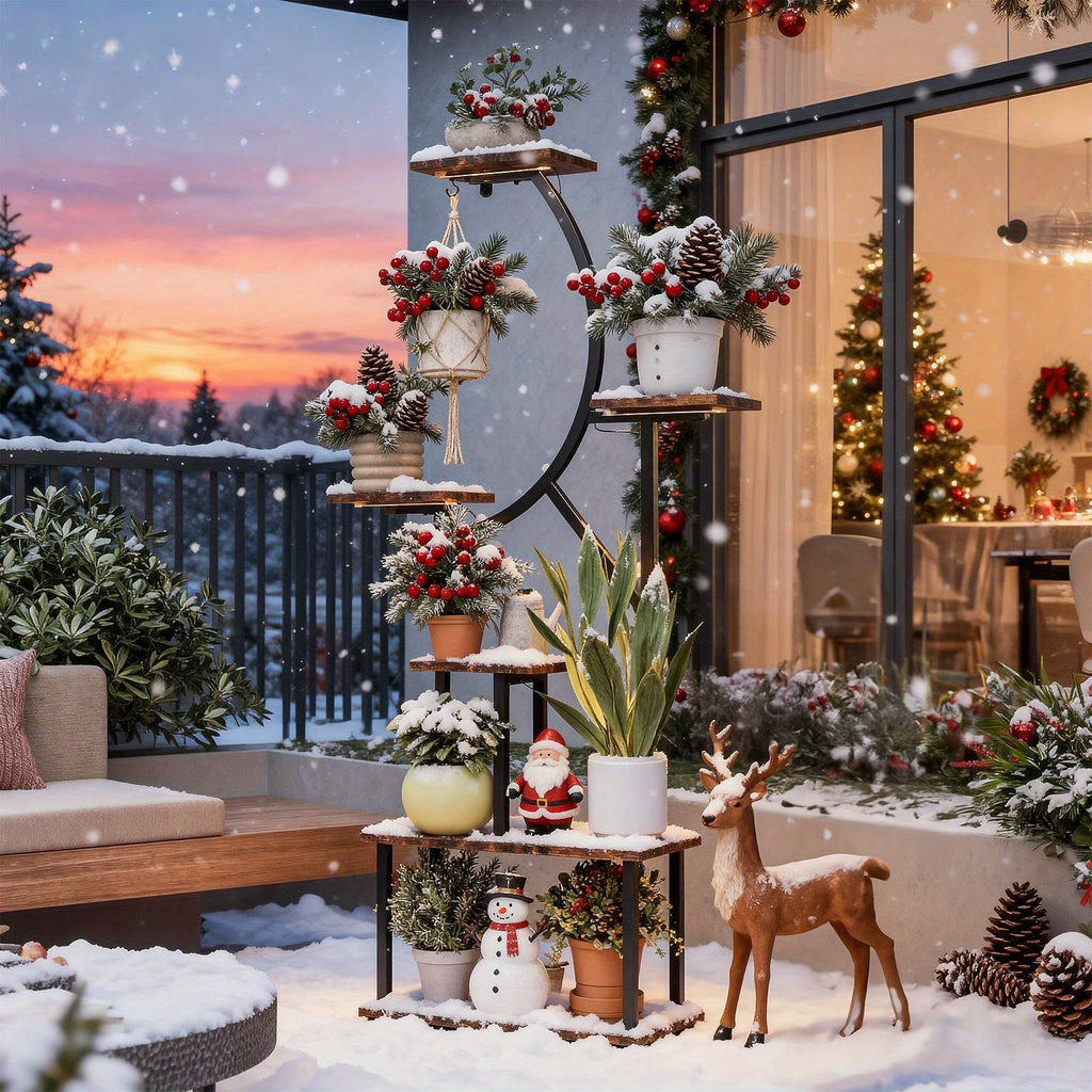 TOMNK Garden   Stand With Grow Light -  Tiered Indoor Plant Shelf,