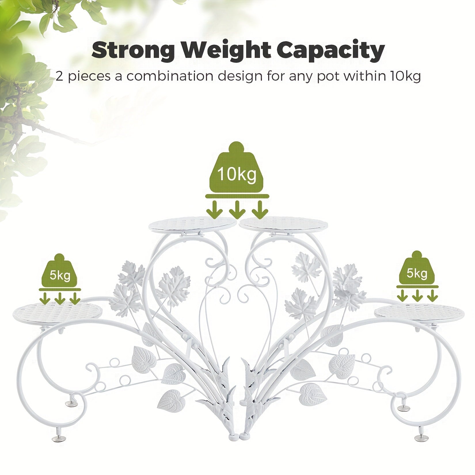 With 4 Shelves: Elegant Art Display Metal   Rack, Sturdy And Rust Resistant  Pot Stand For Patio, Planters Flowers Living Room,