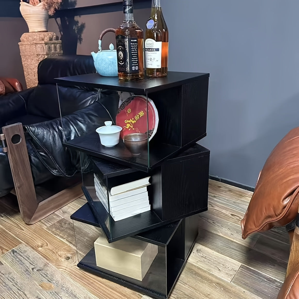 4-Tier Folding Ladder Shelf - Rustic Brown   Multi-Purpose Storage Rack,  Stand, Bookshelf,  Planter Holder. Ideal For Homes, Bedrooms, Living Rooms, Balconies, And Courtyards. A Versatile Shelving Unit Crafted From Solid